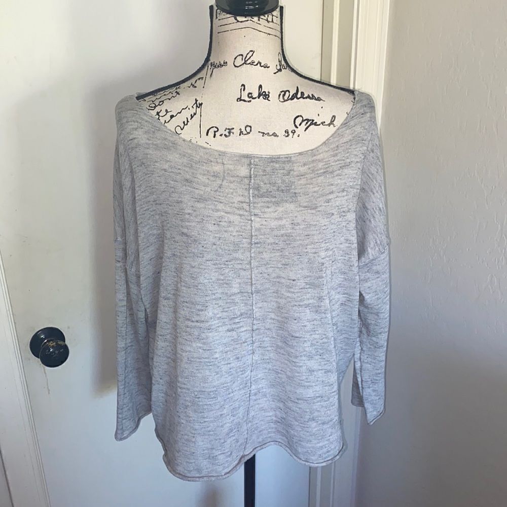 Zara Knit Gray Semi Sheer Pullover Lightweight Sweater Casual Work Office